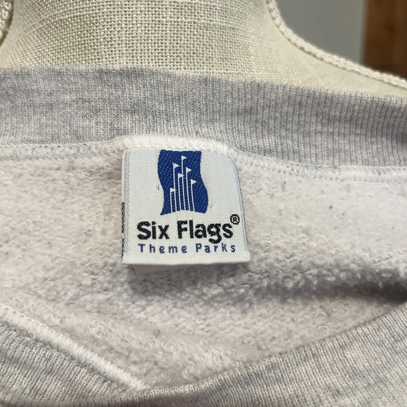 Vintage 1995 Looney Tunes Six Flags Sweatshirt Sz L Taz Tweetie Bird Bugs Bunny - Picture 6 of 7